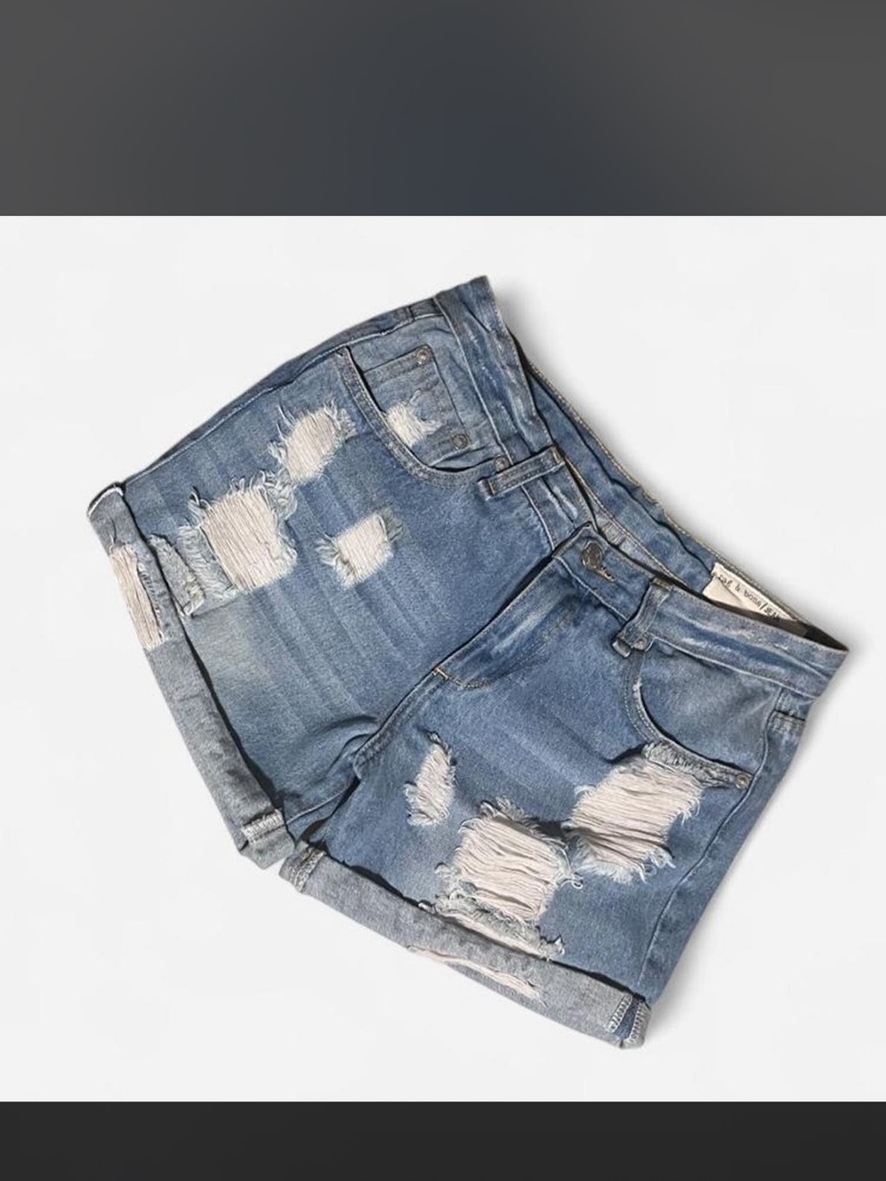rag & bone Distressed Light Blue Denim Shorts
